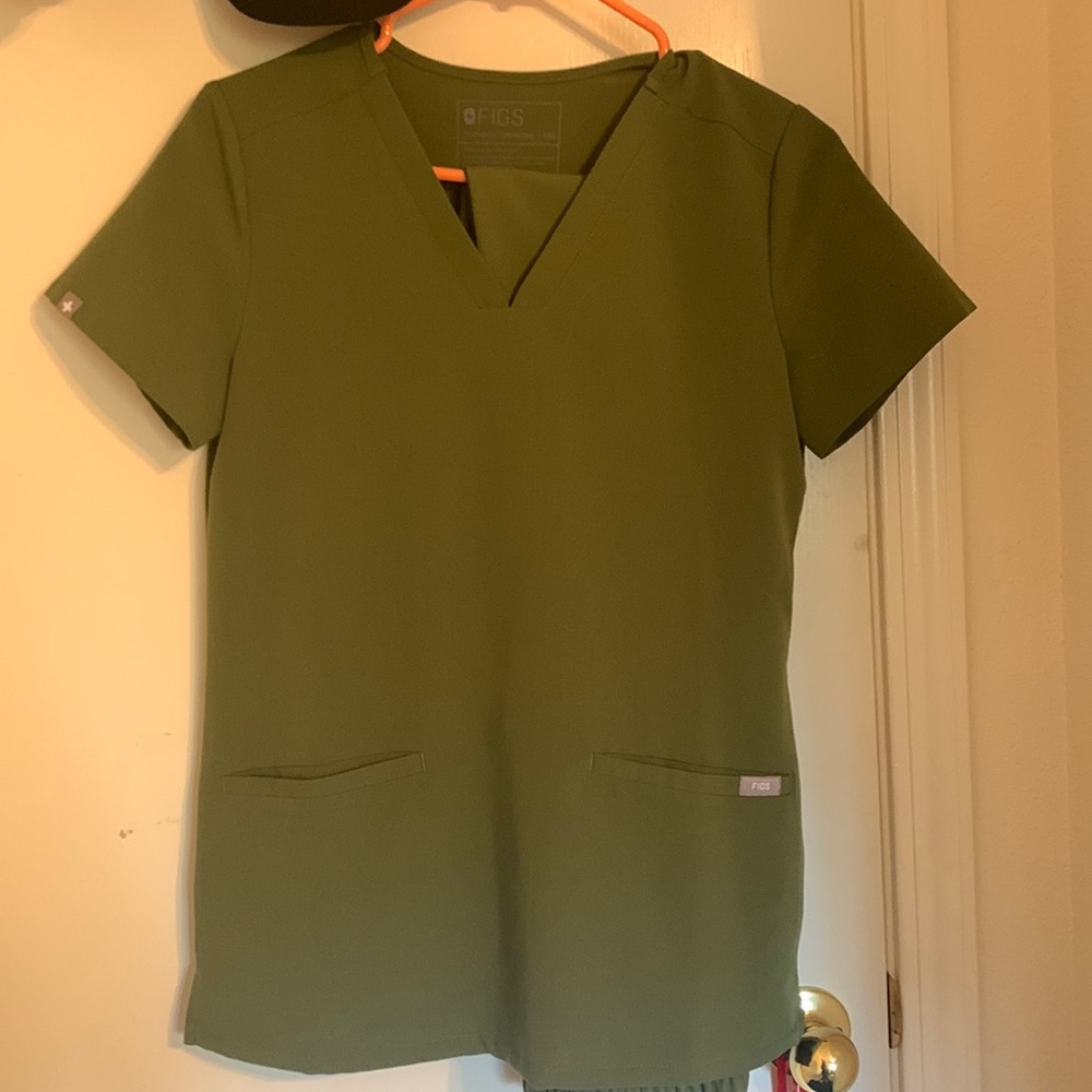 COPY - Dark olive figs scrubs size xxs, petite. Pants Yola high waisted; top is…